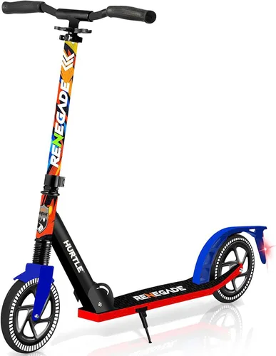 Vista 14 de Hurtle Renegade Kick Scooter for Kids, Teenagers & Adults - 2-Wheel Folding Scooter with Adjustable T-Bar Handlebar - Alloy Anti-Slip Deck