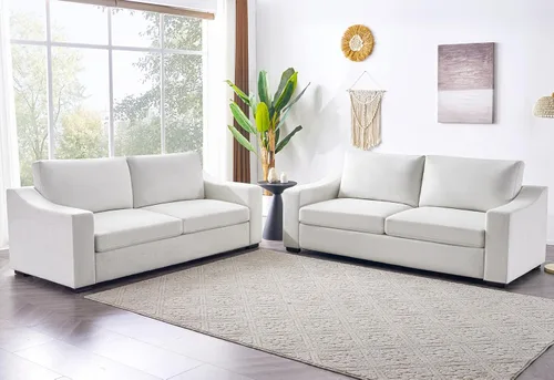 Vista 23 de Eluchang Sofá seccional convertible, sofá en forma de L con asientos extra profundos, tela de lino natural, sofá de esquina moderno y cómodo