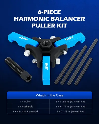 Vista 2 de Orion Motor Tech Kit de extractor de equilibrador armónico, juego de extractores de 3 mordazas ajustables para quitar amortiguadores armónicos