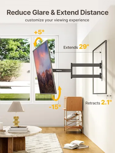 Vista 2 de monTEK Soporte de pared para TV de brazo largo para la mayoría de televisores de 23 a 65 pulgadas, extensión de 29 pulgadas de brazo giratorio