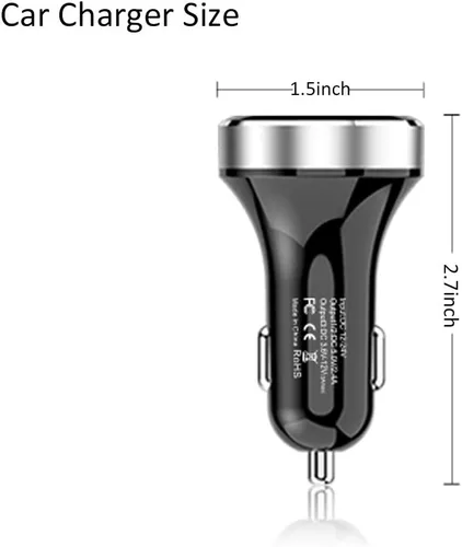 Vista 6 de Cargador USB, 12v/24v, monitor de voltaje LED para iPhone 6s/Plus, iPad Pro, iPad mini; serie Samsung Galaxy Note, modelos S Series&edge LG G4/G5