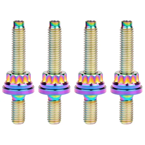 Vista 17 de Tornillo de titanio M8 M10x45 54 55 2.559 in paso 1.25 kit de pernos colector de escape automotriz tornillos, tuercas arandelas kit de 4