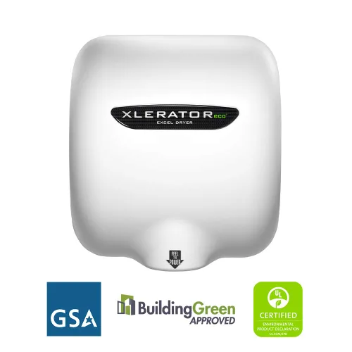 Vista 2 de XLERATOReco Secador de manos, Secador Excel, XL-BW-ECO-1.1N Secador de manos comercial de alta velocidad, Cubierta termoestable blanca, Sensor