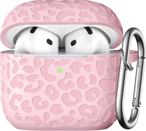 Vista 25 de Funda con Grabado de Leopardo para Estuche de AirPods 4 2024, Funda Protectora de Silicona Suave Compatible con Estuche de Apple AirPods de 4ª