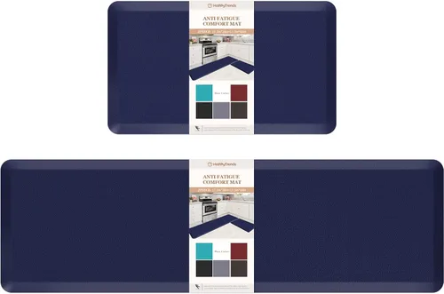 Vista 37 de HappyTrends 2 tapetes de cocina acolchados antifatiga, resistentes y ergonómicos de espuma de pie, impermeables, antideslizantes, para el hogar