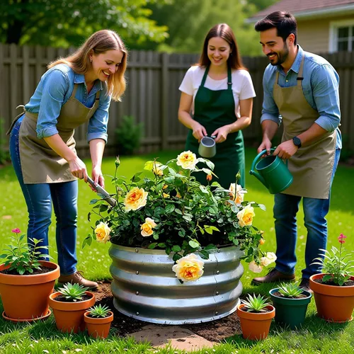 Vista 75 de GARDMAX 2x2x1FT Galvanized Round Raised Garden Bed Kit, Metal Planter Boxes Outdoor with Easy Assembly, Large Garden Bed for Vegetables, Fruits