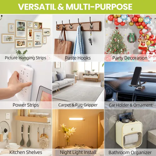 Vista 7 de Cinta adhesiva de doble cara resistente, cinta adhesiva nano extraíble de doble cara, cinta de montaje transparente para colgar cuadros, tiras