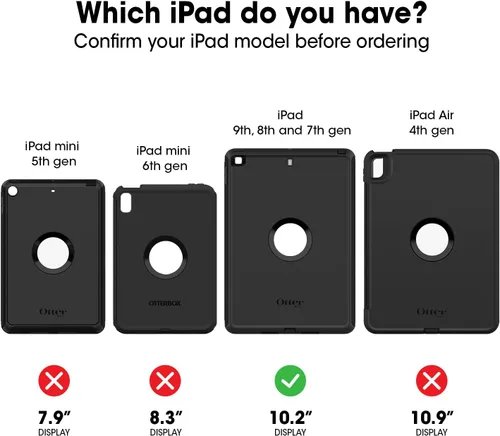 Vista 7 de OtterBox Defender Series - Funda para iPad de 7ª, 8ª y 9ª generación (pantalla de 10.2 pulgadas, versión 2019, 2020 y 2021), no se vende al por