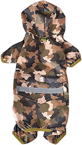 Vista 2 de Mono impermeable de poliéster para exteriores, con capucha para perros pequeños y extrales, de peluche, chihuahua, Shih Tzu, Yorkshire Terriers