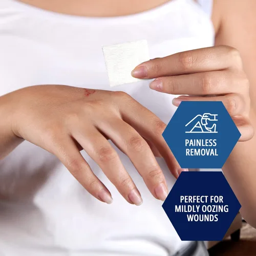 Vista 2 de MED PRIDE Almohadillas de gasa antiadherente estéril, 12 capas de algodón, altamente absorbentes, envueltas individualmente para el cuidado