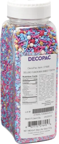 Vista 29 de DecoPac Rainbow Party Fusion Mix - Gránulos de caramelo en forma de 26 onzas en un recipiente de mano, decoraciones mágicas comestibles