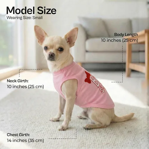 Vista 3 de Parisian Pet - Camiseta para perros y gatos, con texto en inglés Big Sister, 2XS