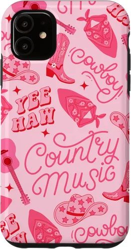 Vista 8 de iPhone 16 Pink Cowboy Country Music Yee Haw Western Design Case