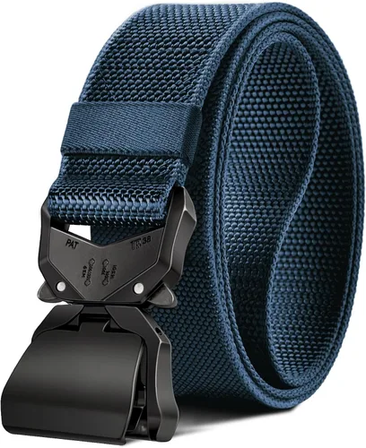 Vista 8 de Cinturón táctico para hombre, cinturón de nailon elástico militar para regalo, trabajo resistente, 1.5 pulgadas, liberación rápida