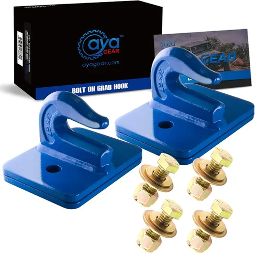 Vista 12 de Paquete de 2 ganchos de agarre de 3/8 de pulgada con placa trasera, gancho de agarre de acero forjado de grado 70, funciona bien para cargador, cubo