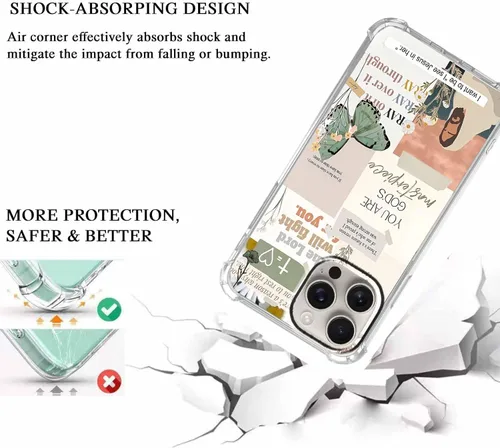 Vista 3 de Cubierta de Teléfono con Versículos de la Biblia y Citas Cristianas de Jesús en Collage, Funda Protectora Suave de TPU de Moda para iPhone 16 Pro, #1