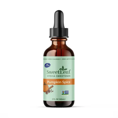 SweetLeaf Sweet Drops - Edulcorante líquido de stevia de especias de calabaza, cero calorías, cero azúcar, sin OMG, sin gluten, apto para dieta