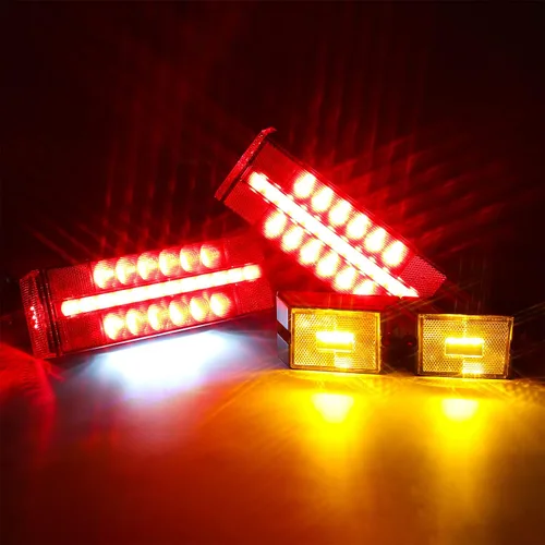Vista 2 de LINKITOM Kit de luces LED sumergibles para remolque, luces traseras y direccionales súper brillantes totalmente impermeables para remolque de barco