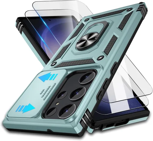 Vista 59 de Funda para Samsung Galaxy Note 20 5G con (2 piezas) protector de pantalla HD, resistente a prueba de golpes con soporte de rotación de 360°