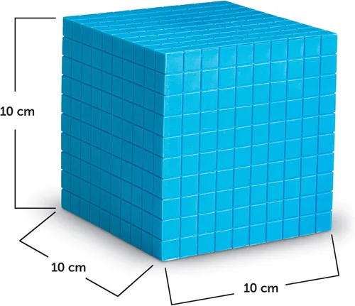 Vista 2 de Learning Resources Cubo Base Diez de Plástico Azul, Matemáticas Tempranas, Educación en Casa, Juguetes de Conteo, Edades 6+