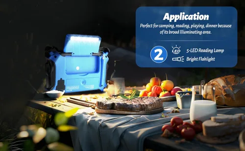 Vista 4 de Radio de alerta meteorológica Kaito KA500 de emergencia AM/FM/SW con 5 funciones Azul