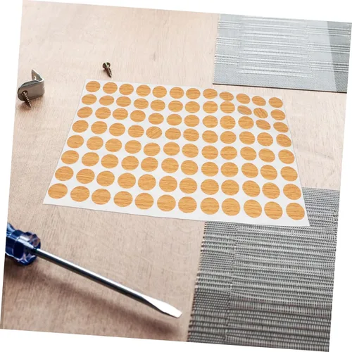 Vista 5 de Beavorty 96 unidades de hojas autoadhesivas para agujeros de tornillo, tapas de agujeros para tornillos para muebles, tapas de agujeros