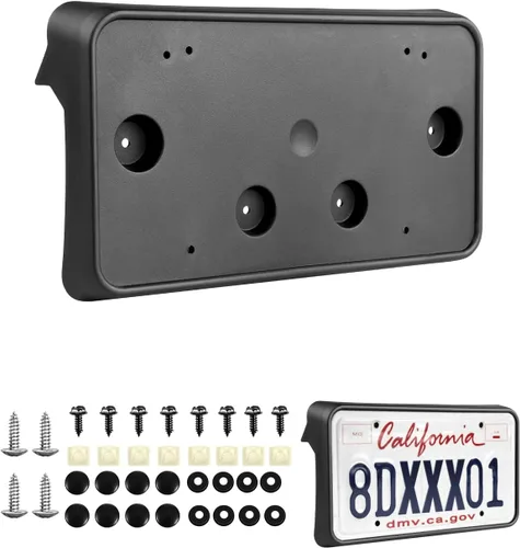 Vista 13 de Marco de matrícula compatible con Ford Mustang 2018-2023, marco de matrícula frontal negro, accesorios de repuesto para automóvil JR3Z17A385AA