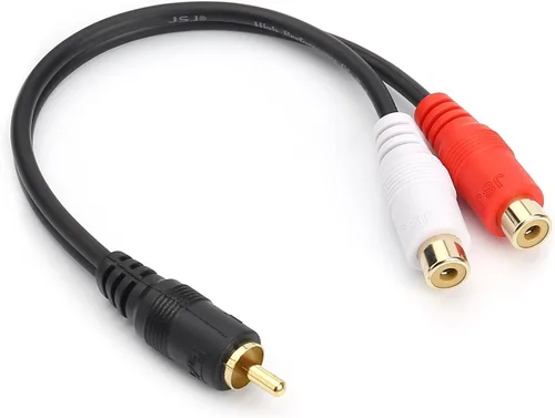 Vista 8 de JSJ Cable de audio estéreo Y RCA hembra a 2 RCA macho con conductor OFC Blindaje doble chapado en oro Carcasa metálica de alta calidad Funda de PVC