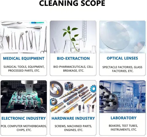 Vista 2 de Ultrasonic Cleaning Machine - Heated Professional Jewelry Cleaner, Stainless Steel Device for Eyeglasses, Dentures, Carburetors, 22L Capacity