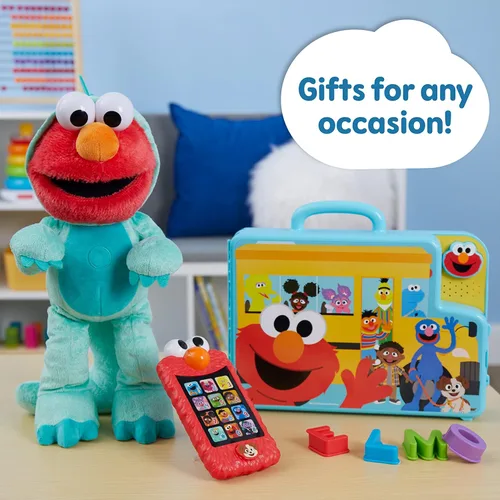 Vista 7 de Sesame Street Just Play - Aprende con el teléfono Elmo de simulación, aprendizaje y educación, rellenos de cesta de Pascua, regalos, regalos