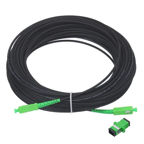 Vista 25 de MECCANIXITY Cable de conexión de fibra óptica simple OS2 de 3.3 pies de modo único LSZH SC/APC-SC/APC puente blindado negro óptico para redes LAN