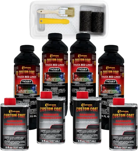 Vista 30 de Custom - Kit de revestimiento de uretano negro de 0.875 galones con pistola de aerosol con regulador