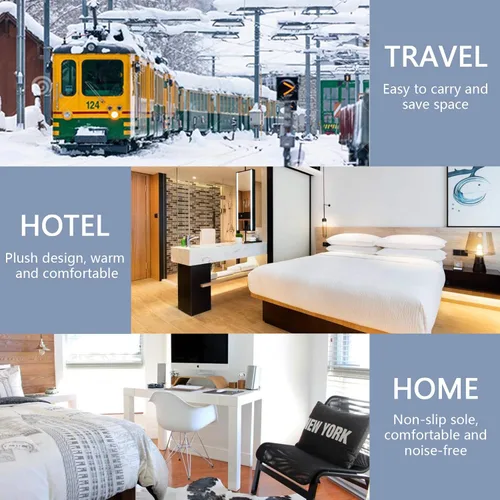 Vista 5 de Pantuflas de Espuma Viscoelástica Suave Antideslizantes para Interiores, Pantuflas de Casa, Zapatos para el Hogar para Dormitorio, Hotel, Viajes, Spa