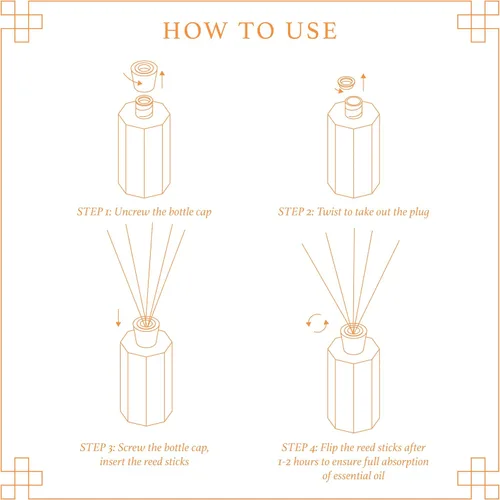 Vista 5 de Juego de difusor de aceite aromático de cítricos, 6.76 onzas líquidas (6.8 fl oz), difusor de fragancia para el hogar con varillas de junco