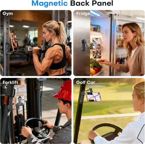 Vista 4 de OMOTON TP03 [Ultradelgado] para trípode MagSafe, trípode magnético giratorio de 360° para iPhone 17/16/15 Pro Max Air, soporte plegable