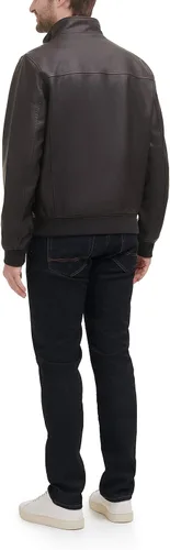 Vista 2 de Tommy Hilfiger Men's Faux Leather Bomber Jacket