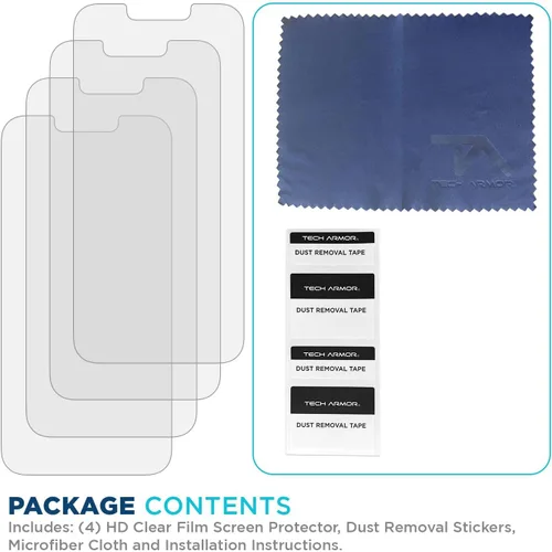 Vista 7 de Tech Armor Protector de pantalla para iPhone de 6.1 pulgadas, película transparente HD, máxima protección de pantalla, claridad cristalina, fácil