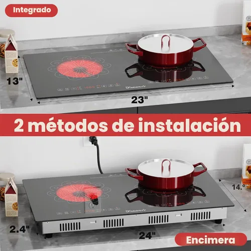 Vista 6 de 3 Plate Built-In Induction Hob, 60 cm, Induction Hob with Boost Function, Hob Induction, 3 Burners, 9 Heat Settings, Timer, Child Lock - Without