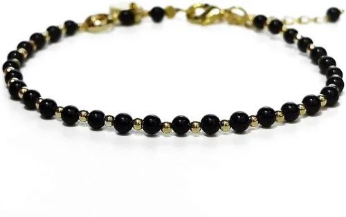 Morchic 3mm Mini Beads Natural Gemstone Adjustable Bracelet for Women, Energy Gem Charm Series, Birthday Gift