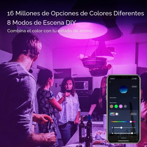 Vista 2 de DAYBETTER Bombillas inteligentes, bombilla Alexa, bombillas WiFi, bombilla RGBCW que cambia de color A19 9W 800LM, bombillas inteligentes que