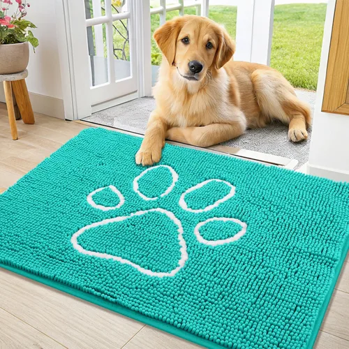 Vista 80 de Smiry Tapete para puerta de perro para patas fangosas, absorbente que atrapa la suciedad, antideslizante, de secado rápido, lavable, tapete