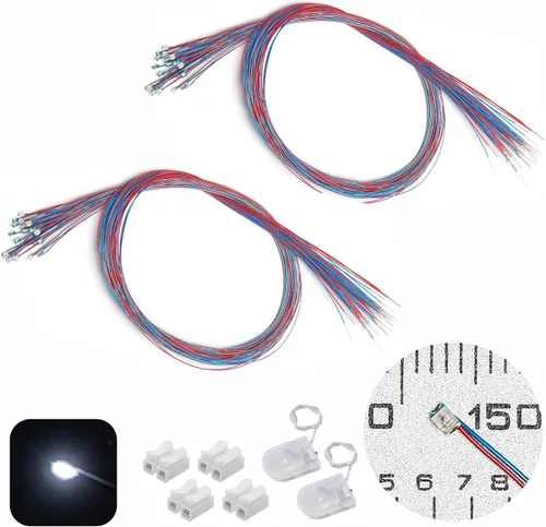 Vista 18 de 50 piezas de LED micro precableados con soldadura previa, LEDs SMD 0805 con accesorios de montaje para construcción de modelos para principiantes