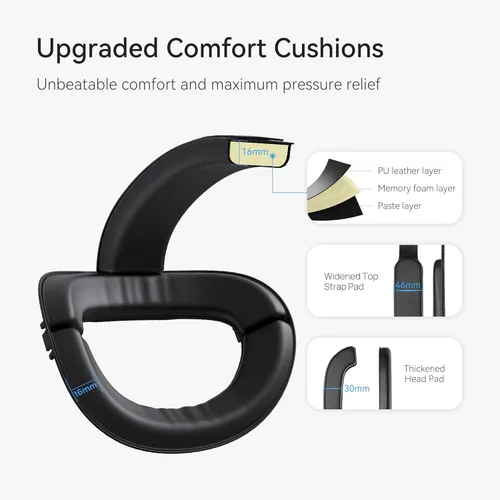 Vista 4 de KIWI design K2 Comfort Head Strap Accessories Compatible with OculusMeta Quest 2, Elite Strap Replacement for Enhanced Support of VR Headset, NOT