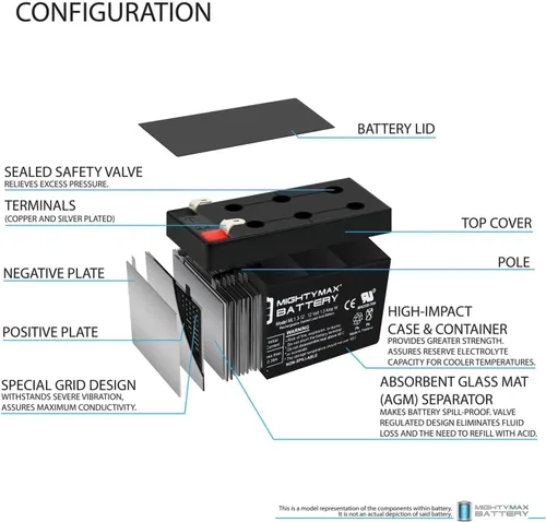 Vista 3 de Mighty Max Battery Batería de repuesto de 12V 1.3Ah para Mojo Flyway Feeder 12