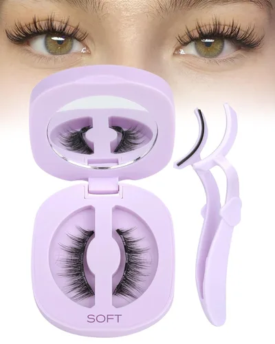 Vista 15 de JIMIRE - Paquete de 5 pares de pestañas postizas de visón con efecto flare, pestañas falsas esponjosas y onduladas, volumen multi-dimensional de 10D