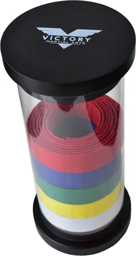 Vista 2 de Vitrina para cinturón, cilindro de 10 cinturones/6 cinturones para taekwondo, karate, jiu jitsu