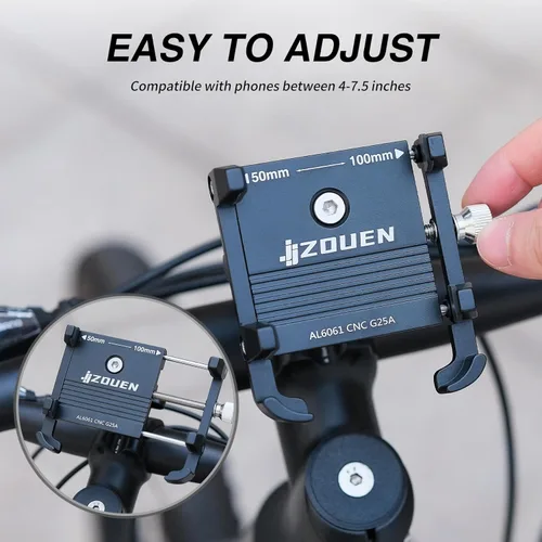 Vista 5 de Soporte para teléfono de bicicleta, soporte de teléfono de bicicleta, soporte de aluminio para teléfono celular para MTB, bicicleta de carretera