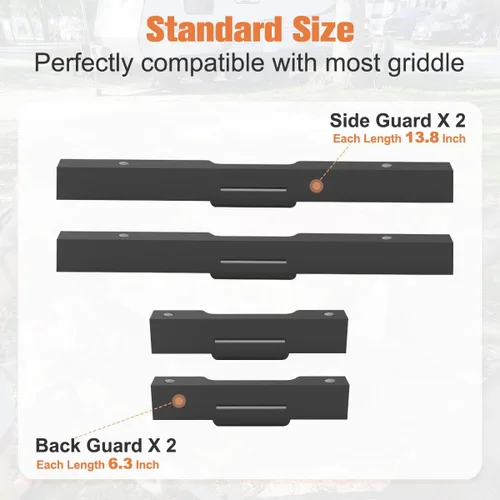 Vista 4 de Koutemie Protector contra el viento Blackstone de 17 pulgadas, accesorios de parrilla con protector térmico magnético, pantallas de viento de acero