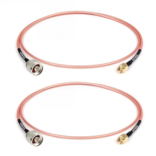 Vista 23 de GEMEK Cable N macho a SMA macho de 1 pie, 2 unidades, cable SMA a N de 50 ohmios, cable coaxial KMR240 de pérdida ultra baja para enrutador WiFi