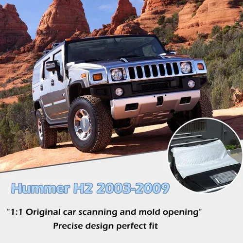 Vista 7 de CHEAYAR Cubierta de parabrisas compatible con Hummer H2 2003-2007, para hielo y nieve, hielo, rayos UV y escarcha, protector de espejo, resistente